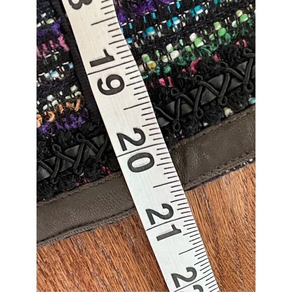 Rachel Roy genuine leather and boucle zip front blazer 6 - Picture 8 of 10